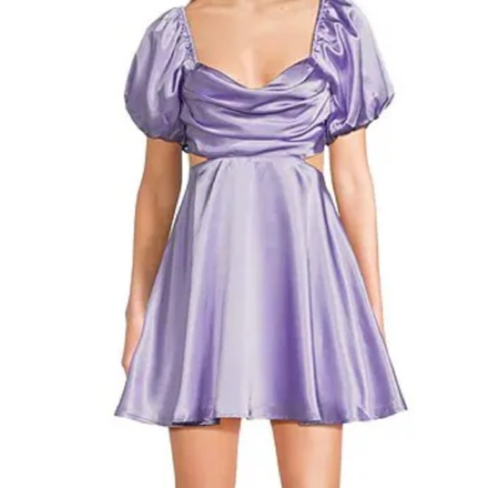 NWT Allison & Kelly Purple Satin Mini Cutout Dress M